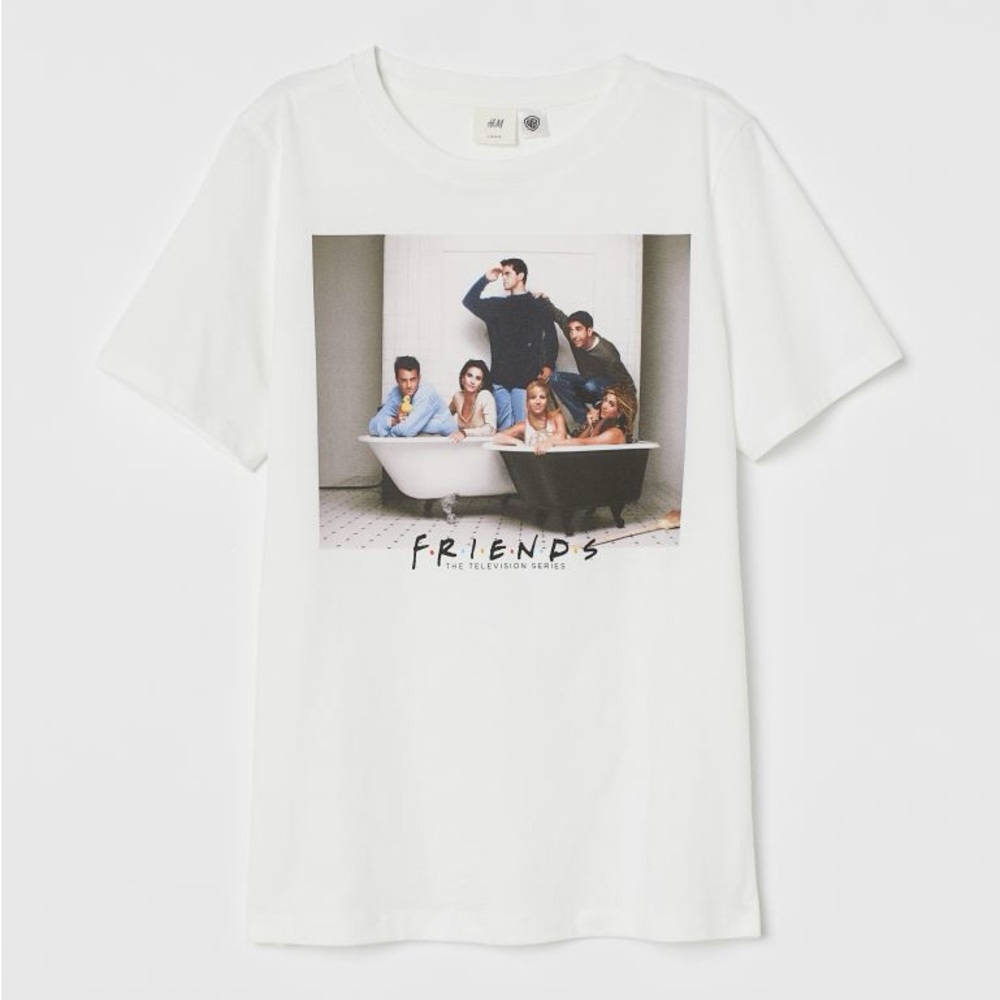 3/10$ 🌷 H&M FRIENDS White Graphic Tee